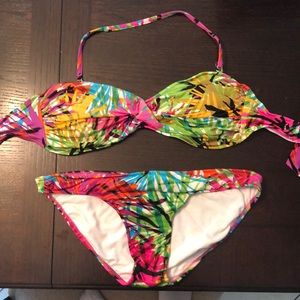 Colorful flower bikini bathing suit